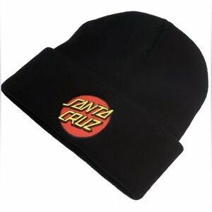 Santa Cruz Skateboards Black Beanie with Red and Yellow Logo